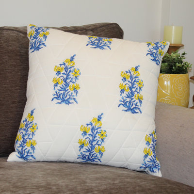 Floral Cotton Pillow Cover