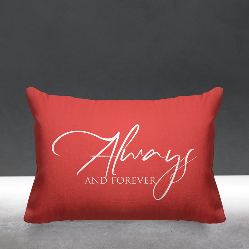 Aspire Always and Forever Outdoor Rectangular Pillow Cover & Insert, Coral