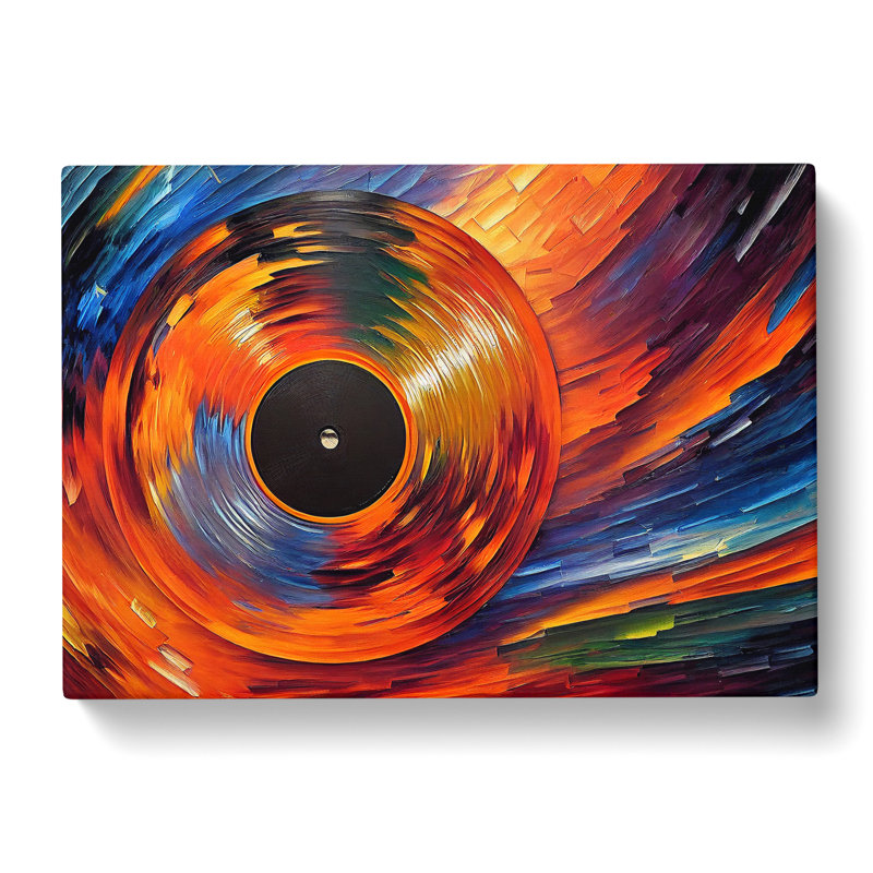 Golden Vinyl Record Art Vol.1 - Wrapped Canvas Print, 50cm H x 76cm W x 3cm D
