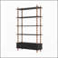 Bibliothèque avec bibliothèque et bibliothèque en bois de 74,4 pouces de hauteur, étagères et tiroirs de rangement noirs à 5 niveaux, tablettes modernes autoportantes en placage de bois massif, salon, salle d'étude, cuisine