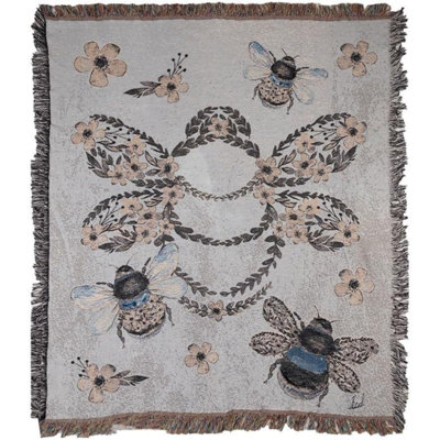 Jeté 50 x 60 en coton tissé manuel