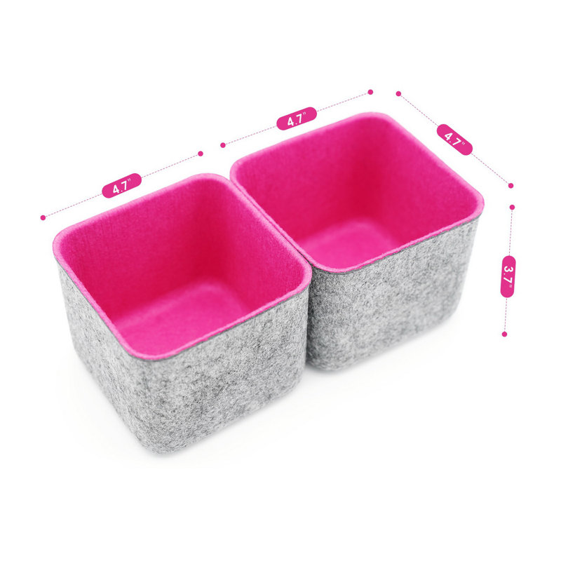 Rangement de bureau Reuben, Rose vif / gris