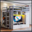 Lit mezzanine double avec tiroirs-1387082564