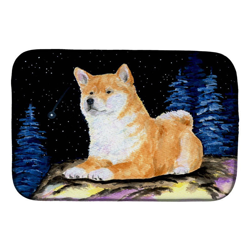 Tapis de séchage shiba starry night shiba