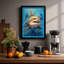 Great White Rising Coastal 1 Piece Single Picture Frame Wall Art-136682529-136682531