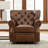 38" W Tufted Leather 270° Swivel Oversized Leather Recliner