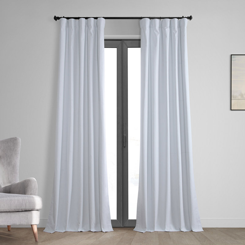 Bodulf Thermal Cross Linen Weave 100% Blackout Curtains for Bedroom & Living Room Curtains - Single Panel Drapes, 50" x 108"