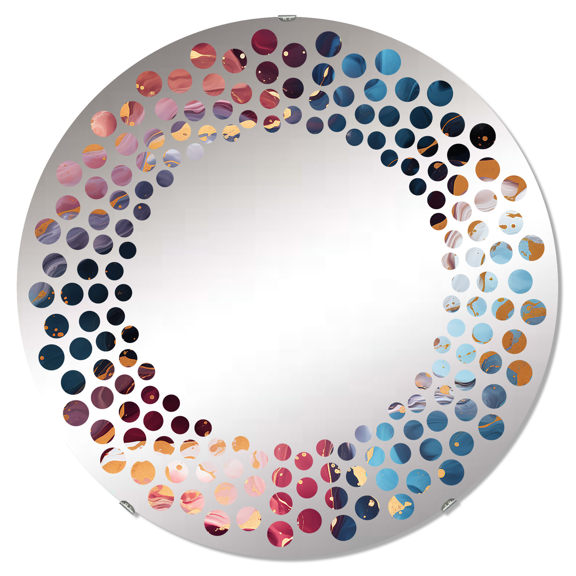 Design Art Gold Galactic Dreams Marble Dreams Polka Dot Wall Mirror