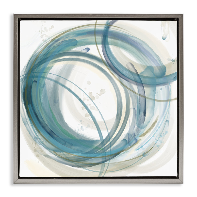 Formes rondes à couches circulaires, Cadre flottant gris lustré, H 18 po x l 18 po