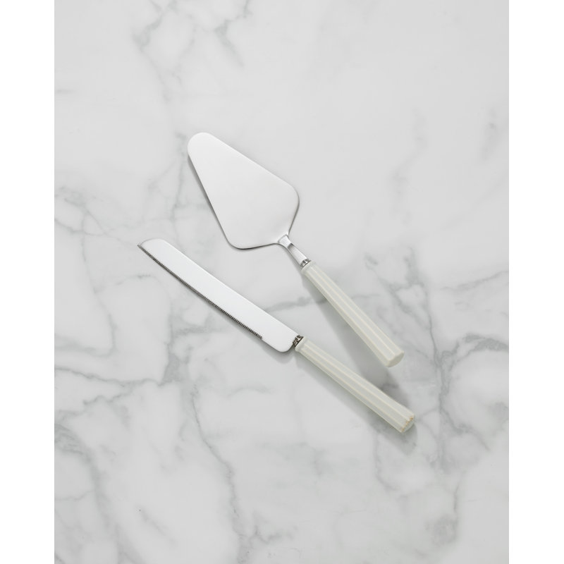 French Perle Giftware Scallop 2-Piece Dessert Set