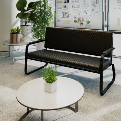 Fauteuil de bureau 56 po avec coussin épais et 2 sièges de bar avec structure en métal durable