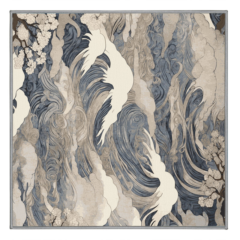 Scarlet Currents Rug, Square 7'