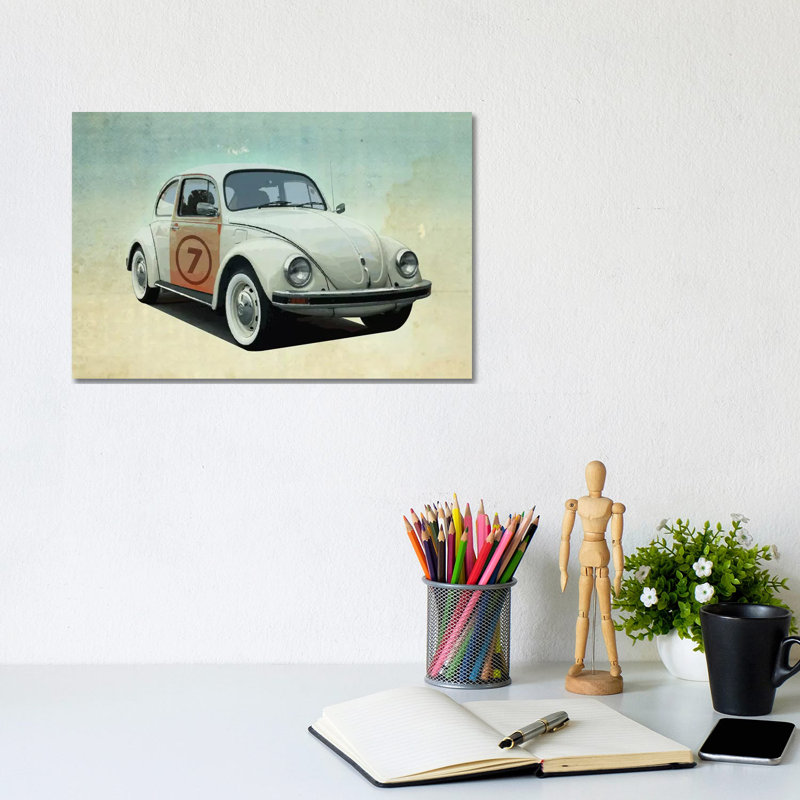 Number 7 VW Sedan by Vin Zzep - Wrapped Canvas Print, 20.32 cm H x 30.48 cm W