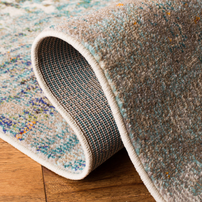 Tapis gris / bleu Gammage, Rectangle 6 pi x 9 pi, Grey/Blue