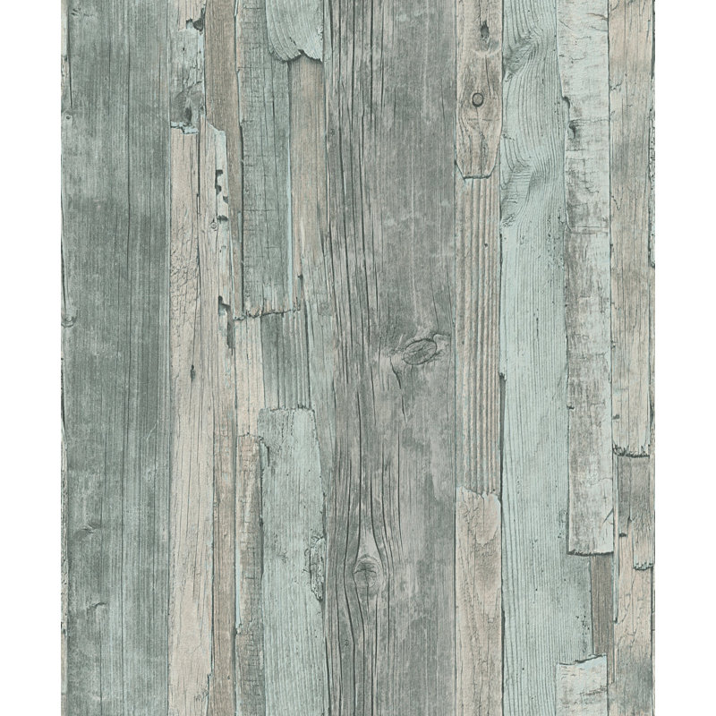 Woods and Wicker Collection Drift Wood Effect Wallpaper Roll, Green