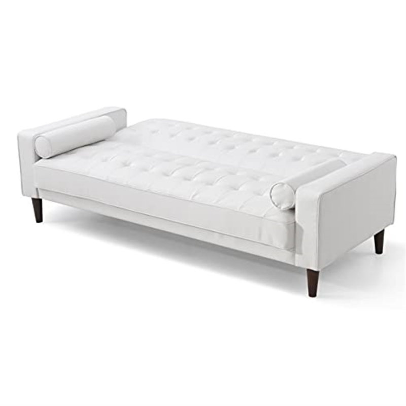 Woodmere 81" Sofa, White Faux Leather