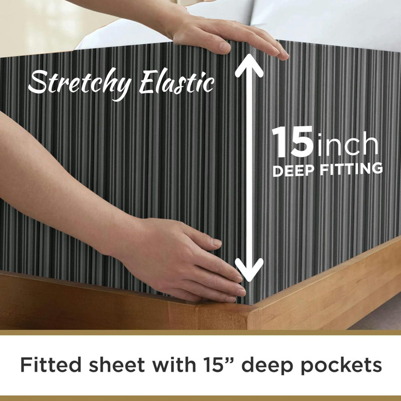 Ensemble de draps 100% microfibre double brossé - très doux et infroissable - poches profondes de 15 po - idéal pour les dortoirs, les hôpitaux et les lits séparés - ensemble de 3 pièces