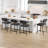 Set of 4 Modern Bar Stools with Armrests and Backrest, PU Leather Upholstered, Metal Frame, Comfortable Padded Seat, 94cm Height, Ideal for Kitchen Island, Dining Room, Bar Counter-1665661120