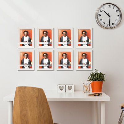 White Wood Picture Frame - Set of 8