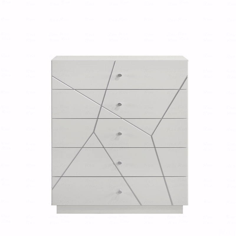 Commode - Finition laquée avec motif géométrique et tiroirs spacieux