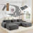 Boneless Modular U-Shaped Sectional Cloud Couch With Ottoman, Plush Corduroy, No Assembly Required, Big Comfy Couches Set With Fluffy Memory Foam-2025897609