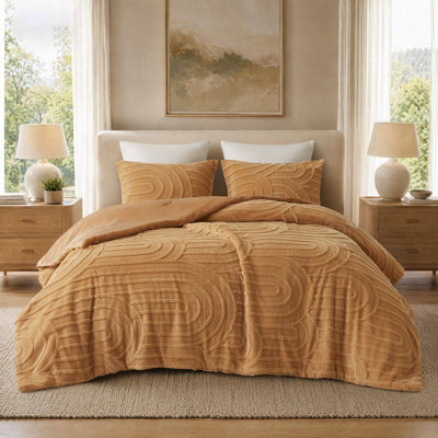 Ensemble d'édredon en sherpa Madison Park Jacquard Ivory