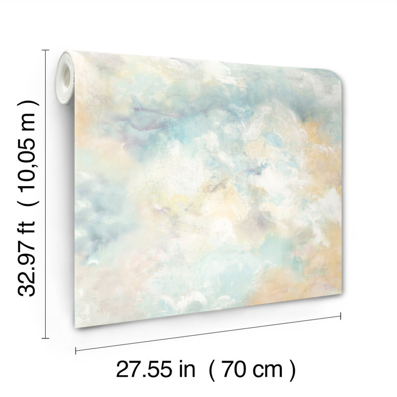 Papier peint abstrait Aria, Bleu