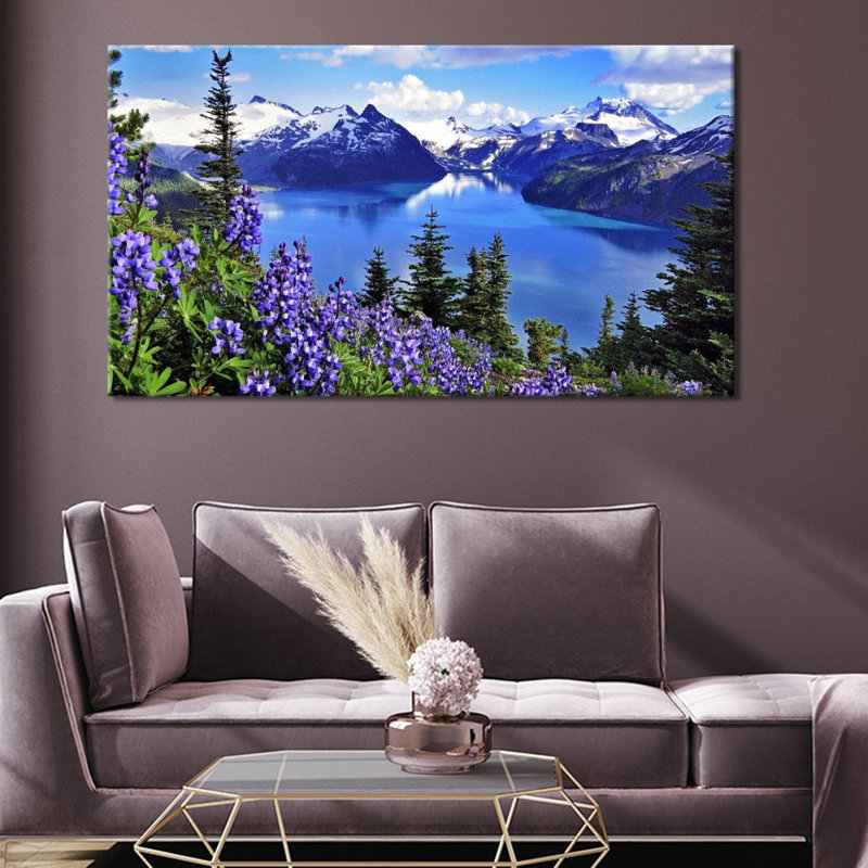 Serene Lake Mountain - Wrapped Canvas Print, 31cm H x 51cm W