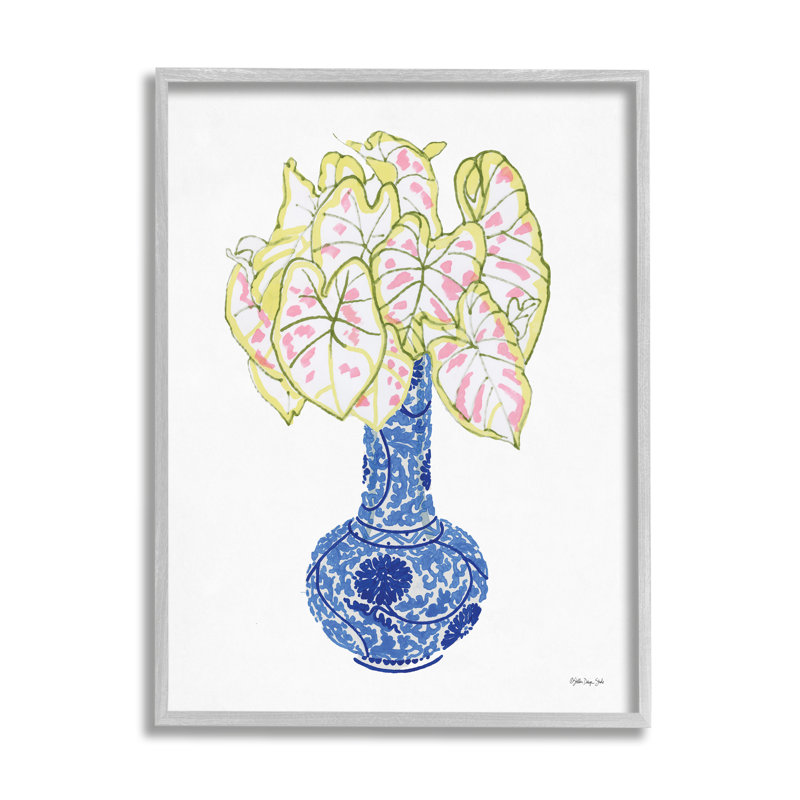 Vase à col haut chinois en gingembre, californien, giclée, art texturé par Stellar Design Studio, H 11 po x l 14 po