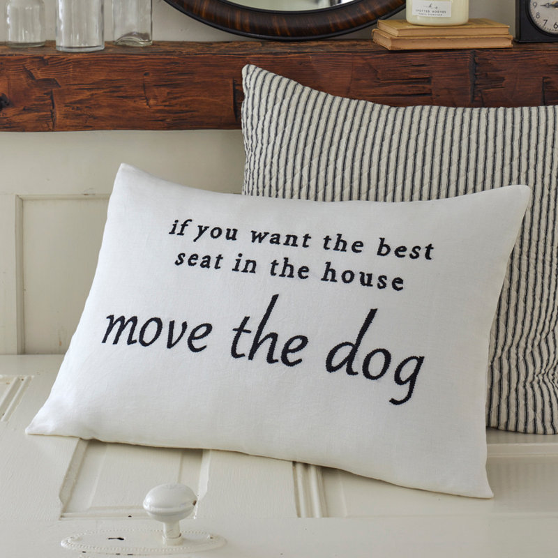Move the Dog Linen Lumbar Pillow