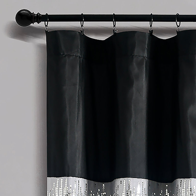 Semi Sheer Curtain Single Panel, Black