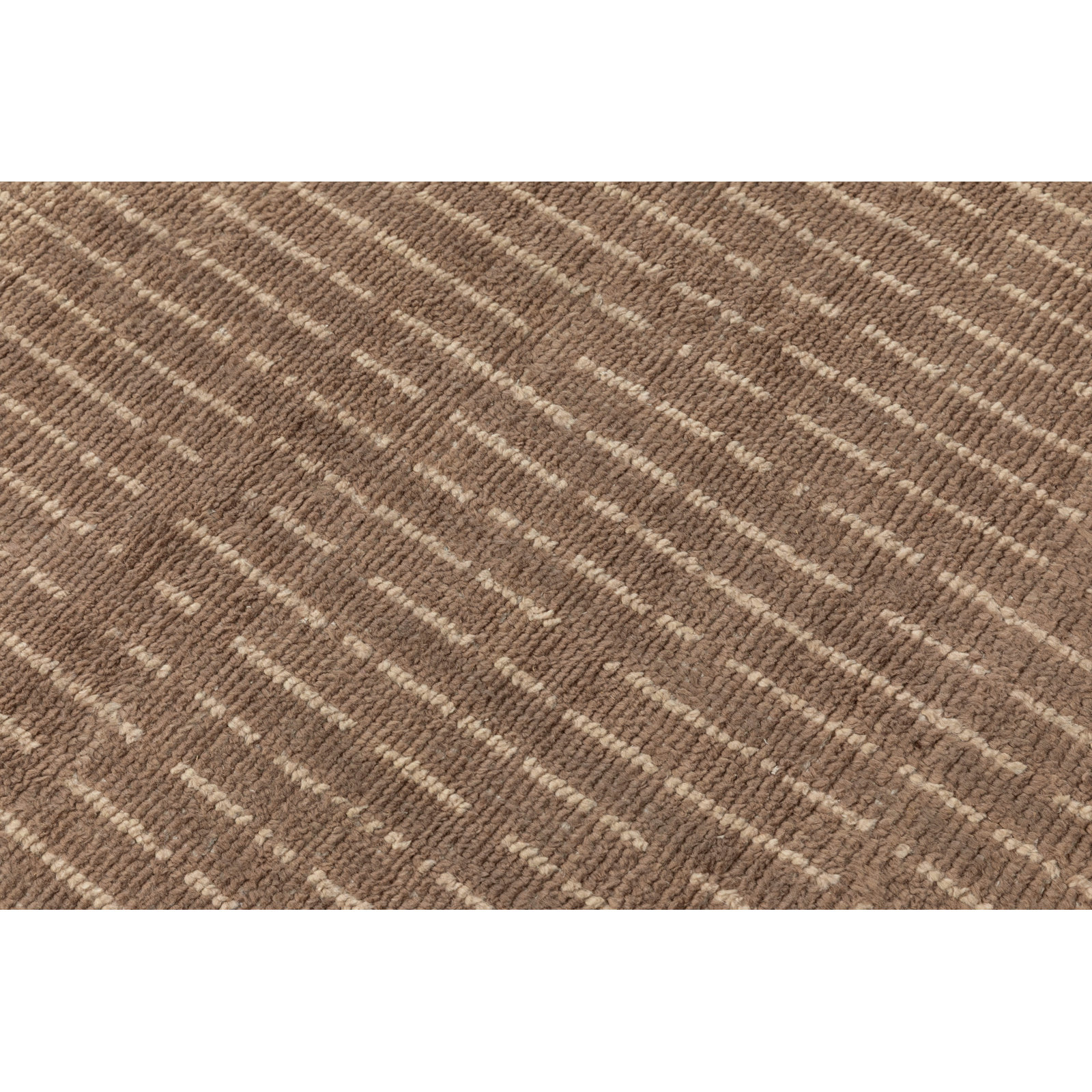 Vanna Hand-Knotted Striped Wool Rug, Sand, 2'6x8'
