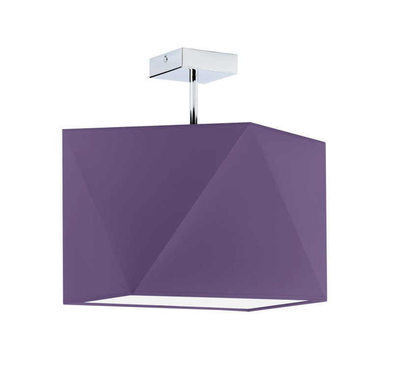 Demarian Fabric Semi Flush Mount, Purple, Silver
