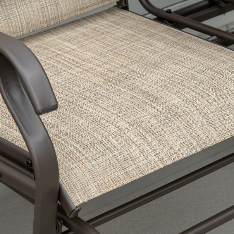 Banc oscillant avec table centrale Outsunny, Brun