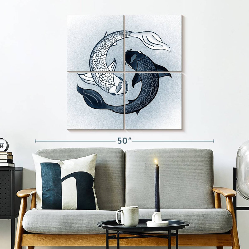 Yin Yang Fish, H 32 po x l 32 po