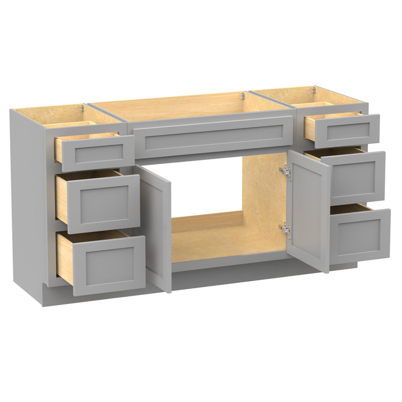 Base de meuble-lavabo simple 63 po seulement, Gris