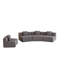 Canapé modulaire courbé en chenille avec 4 coussins, conception semi-circulaire modulaire pour une utilisation polyvalente dans les espaces de vie-572519112
