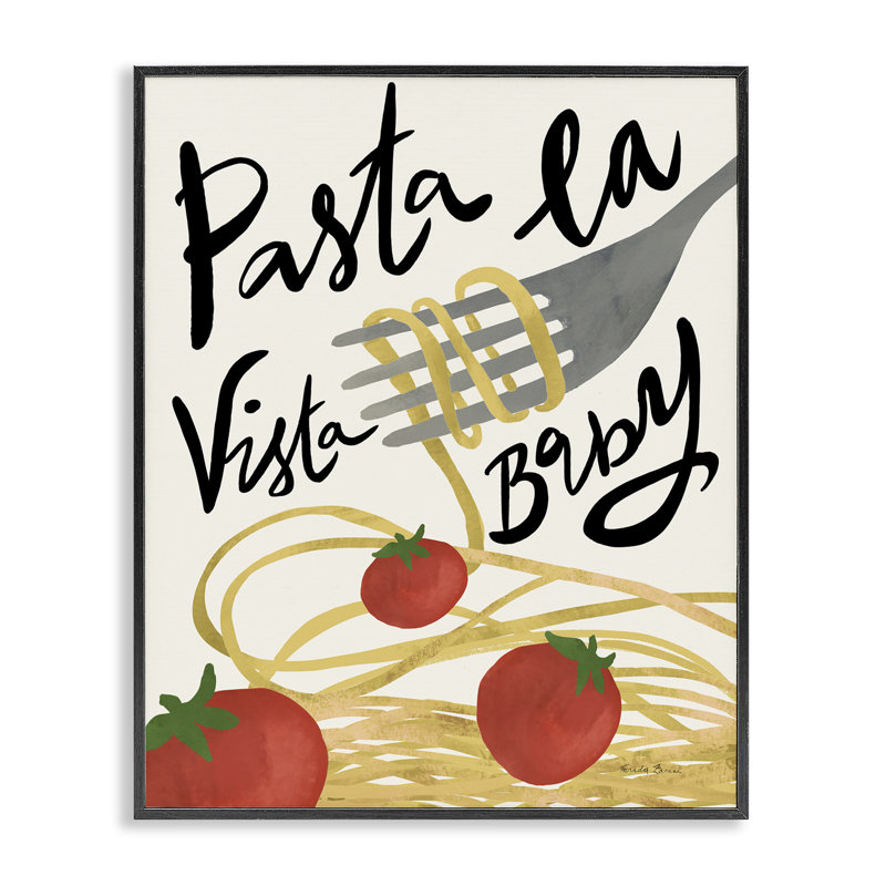 Pasta La Vista, estampe numérique encadrée par Farida Zaman, Giclée encadrée noir minuit, H 30 po x l 24 po