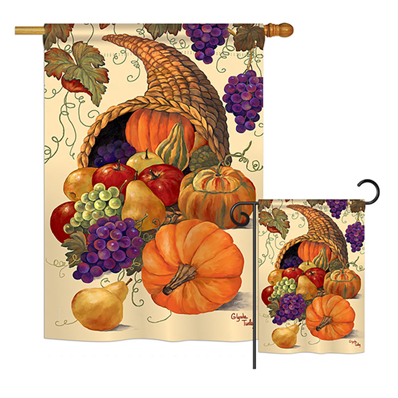 Double Sided Polyester Thanksgiving Flag Set