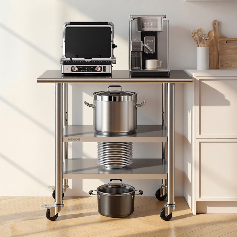 Stainless Steel Shelving Unit, 86.4cm H x 91.4cm W x 61cm D