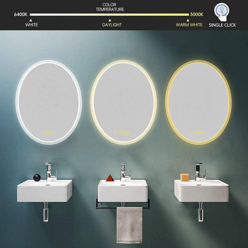 Miroir à DEL sans cadre Brue, 32 po x 24 po