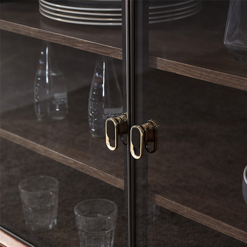 Solid Wood Simple Black Walnut Practical Locker 62.99'' Solid Wood Sideboard