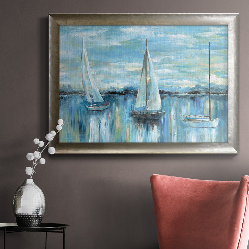«Evening On The Bay», toile encadrée de qualité supérieure - prête à être accrochée, H 18 po x l 27 po