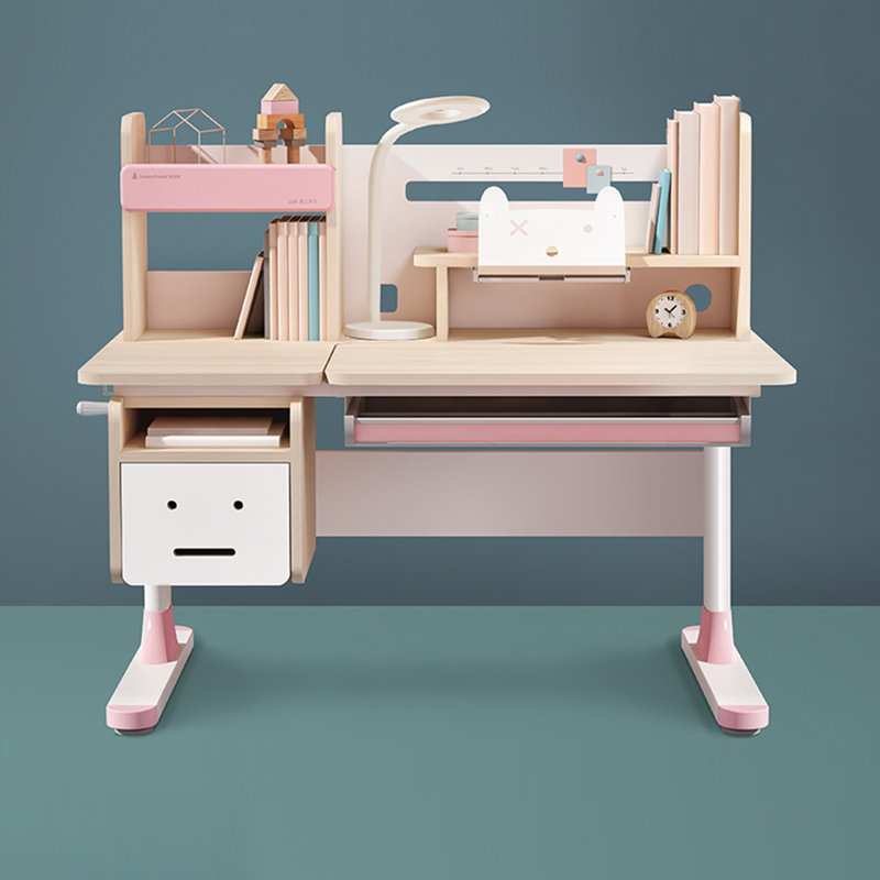 Bureau d'étude avec rehausse pour enfants Barba, Rose
