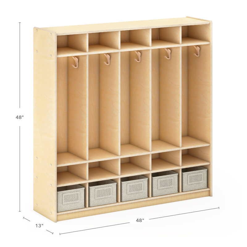 Casier EdQ 5 sections - Naturel, 5, 5 de largeur ou plus, Bois naturel