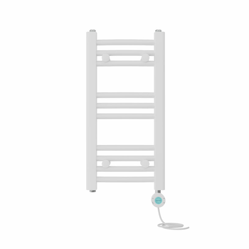 Ameia Curved Towel Rail Heated Towel Rails, 60cm H x 30cm W x 3.4cm D, White