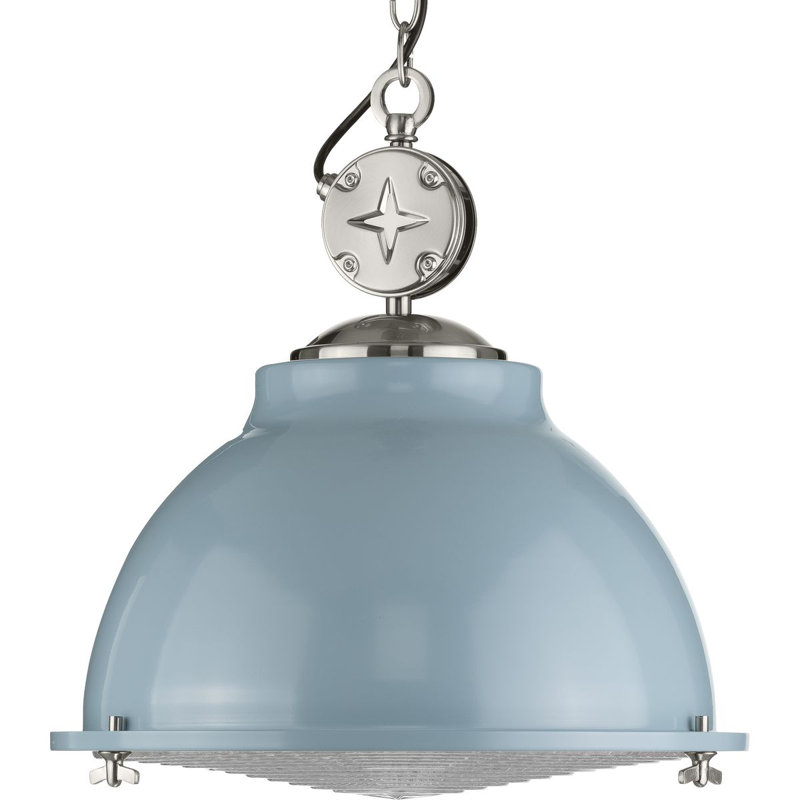 Luminaire suspendu en forme de dôme à 1 lumière Hoff, Bleu