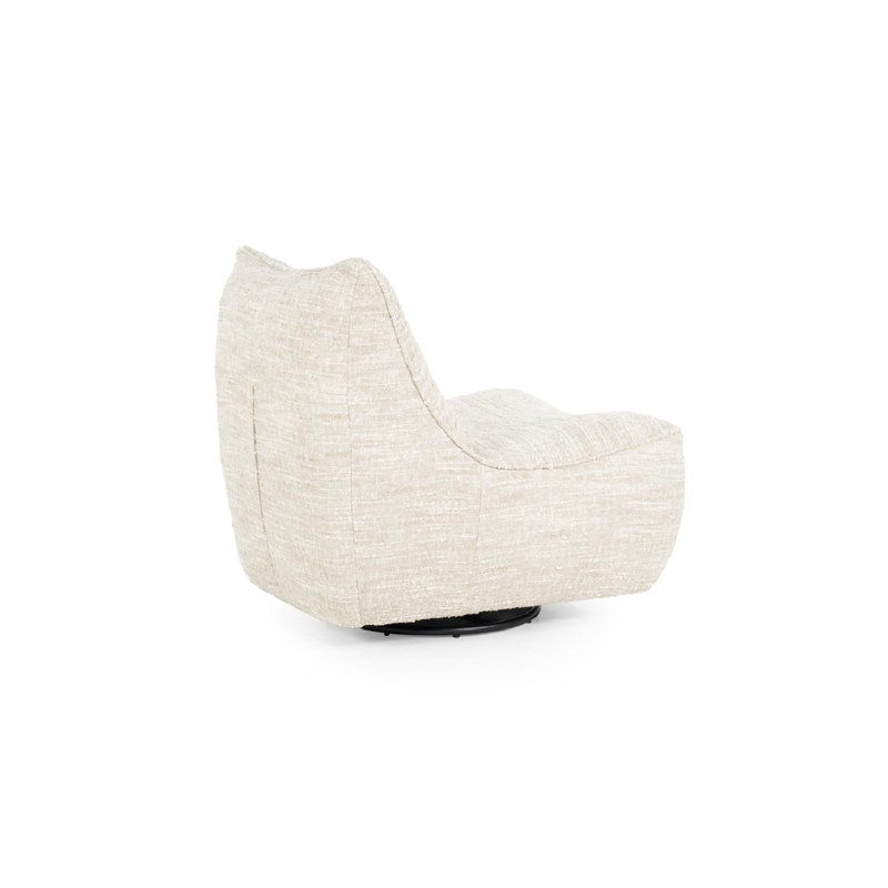 Accent Chair Swivel Lounge Chair, Beige Fabric