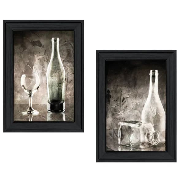 «Moody Glassware Still Life», vignette 2 pièces par Bluebird Barn, cadre