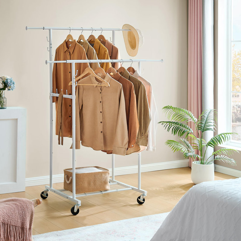 47.5'' Metal Freestanding Garment Rack, White